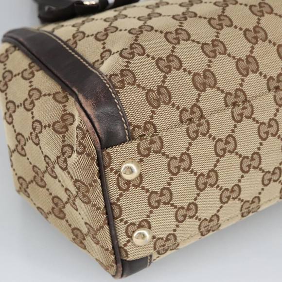 GUCCI GG Canvas Hand Bag Beige Gold 190247 Auth 98513 - Picture 14 of 16
